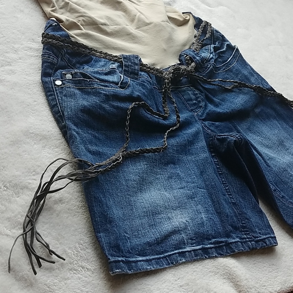INDIGO REIN denim maternity shorts